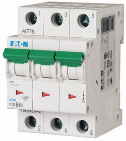 Фото 1/2 242468 PLSM-C6/3-MW, xPole MCB, 3P, 6A Curve C, 48V DC, 10 kA Breaking Capacity