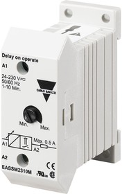 EASSM2310M, DIN Rail Mount Timer Relay, 24 230V ac/dc, 2-Contact, 1 10min, 1-Function, SPST