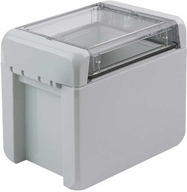 Фото 1/3 96022135 B 100809 PC-V0-G-7035, Bocube Series Light Grey Polycarbonate V0 Enclosure, IP66, IP68, IK07, Transparent Lid, 113 x 80 x 90mm