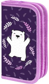 Фото 1/7 Пенал ПИФАГОР, 2 отделения, ламинированный картон, 19х11 см, "Happy bear", 272246