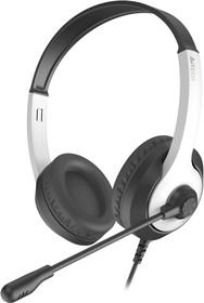 Фото 1/9 Наушники с микрофоном A4Tech Fstyler FH100U белый/черный 2м накладные USB оголовье (FH100U (PANDA))