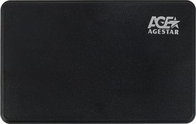 Фото 1/6 Внешний корпус для HDD AgeStar 3UB2P2 SATA III USB3.0 пластик черный 2.5"