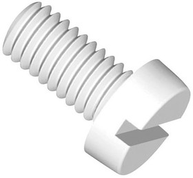 50M025045D006, Screws & Fasteners Cheese Slotted Screw, M2.5 X .45 Thread, 6MM Lg, Natural,Nylon