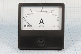 Фото 1/3 Головка измерительная Амперметр, размер 80x80, 20А/75мВ, марка CG-80, точность 1.5
