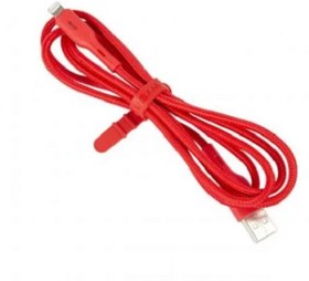 Фото 1/3 Дата-Кабель USAMS-SJ425 USB - Lightning, Smart Power-off (1.2 м), нейлоновая оплетка, красный (SJ425USB02)
