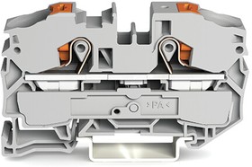 Фото 1/2 2216-1201, TOPJOB S, 2216 Series Grey Feed Through Terminal Block, 16mm², Single-Level, Push-In Cage Clamp Termination, ATEX