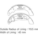 SA158, SA158_колодки барабанные!\ Peugeot 306 93-00/405 87  с рычажком