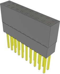 ESQ-110-49-G-D, PC / 104 Connectors Elevated Socket Strip, 0.100" Pitch