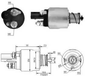 Фото 1/2 46126, 46126_реле втягивающее! Valeo 12V\ Audi A1/A3/Q3