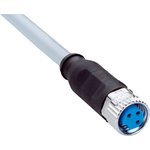 YF8U13-020VA1XLEAX, Straight Female 3 way M8 to 3 way Unterminated Sensor ...