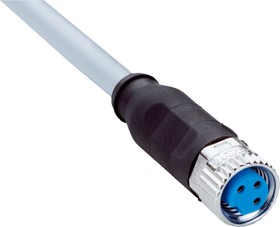 Фото 1/4 YF8U13-050VA1XLEAX, Straight Female 3 way M8 to 3 way Unterminated Sensor Actuator Cable, 5m