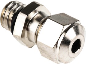 Фото 1/2 A1000.06.025, A1 Series Metallic Nickel Plated Brass Cable Gland, M6 Thread, 2mm Min, 2.5mm Max, IP68, IP69K