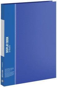 Папка 20 прозрачных вкладышей А4 15 мм, 600 мкм, карман на корешке, синий 5697956