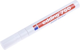 Фото 1/6 750-049, White 2 4mm Medium Tip Paint Marker Pen for use with Glass, Metal, Plastic, Wood