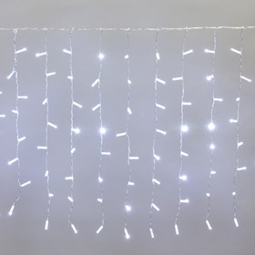 Фото 1/10 235-105, Гирлянда светодиодная Занавес 2x0,8м 160 LED БЕЛЫЙ прозрачный ПВХ IP65 постоянное свечение 230В соед