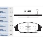 SP1434, SP1434SNS_=GDB3250=735 02=FDB1444 !колодки дисковые п.\Honda Civic ...