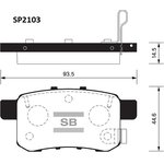 SP2103, SP2103_колодки дисковые задние! с антискрип. пластинами\ Honda Accord all 08