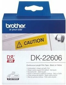 DK-22606, Клейкая лента; Шир: 62мм; Цвет: желтый; Цвет печати: черный