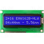 EA W162B-NLW, Дисплей: LCD; алфавитно-цифровой; STN Negative; 16x2; голубой