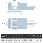 Тиски станочные 160мм, A/max/=170мм, вес=21кг, поворотные, с откр ...