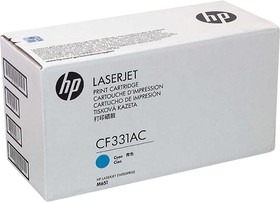 Фото 1/6 HP 654A Cyan LaserJet Contract Toner Cartridge (CF331AC), Тонер-картридж
