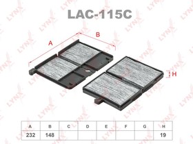 LAC-115C, Фильтр салонный угольный [ком/кт 2 шт.]