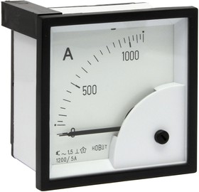 D72SD5A/0-1200A, D72SD Analogue Panel Ammeter 0/1200A For 1200/5A CT AC, 68mm x 68mm Moving Iron