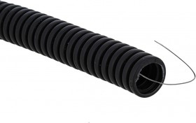 tg-z-20-100-black, Труба гофр. ПВХ с протяжкой d20 мм (100 м) черная -Plast