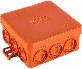 Коробка распределительная огнестойкая E110,о/п 85х85х38,без галогена, 12 вых., IP55, 4P, (0,15-2,5мм2), цвет оранж JBL085| 43155HF | Ecoplas