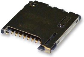 Фото 1/2 SDHL-8BNS-K- 363-A0-ETB(HF), Гнездо памяти, MicroSD, Push-Push, 8 контакт(-ов), Медный Сплав, Контакты с Покрытием из Золота