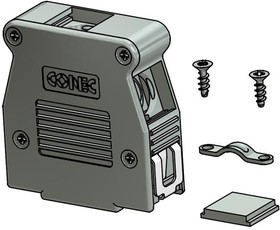 16-001760E, D-Sub Backshells 15 POS METALIZD HOOD