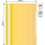 Папка-скоросшиватель Бюрократ -PS-K20YEL A4 прозрач.верх.лист карм.на лиц.стор ...