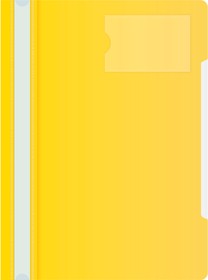 Фото 1/4 Папка-скоросшиватель Бюрократ -PS-V20YEL A4 прозрач.верх.лист карм.для визит. пластик желтый 0.12/0.16