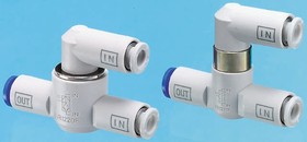 VR1210F-08, VR12 Series, Pneumatic Shuttle Valve OR Logic Function 8mm Tube, Tube Connection, 1 MPa Max Operating Pressure