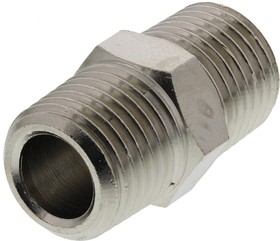 Фото 1/2 0900 00 13, LF3000 Series Straight Threaded Adaptor, R 1/4 Male to R 1/4 Male, Threaded Connection Style