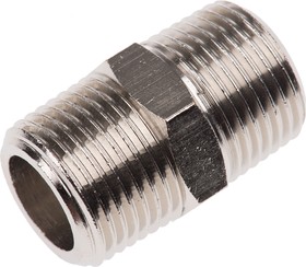 Фото 1/2 0900 00 17, LF3000 Series Straight Threaded Adaptor, R 3/8 Male to R 3/8 Male, Threaded Connection Style