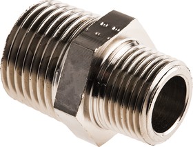 0900 17 21, LF3000 Series Straight Threaded Adaptor, R 3/8 Male to R 1/2 Male, Threaded Connection Style