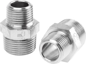 0900 21 27, LF3000 Series Straight Threaded Adaptor, R 1/2 Male to R 3/4 Male, Threaded Connection Style