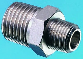 0900 00 27, LF3000 Series Straight Threaded Adaptor, R 3/4 Male to R 3/4 Male, Threaded Connection Style
