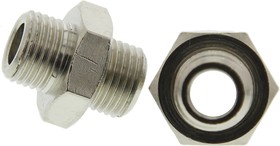 0901 00 10, LF3000 Series Straight Threaded Adaptor, G 1/8 Male to G 1/8 Male, Threaded Connection Style