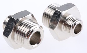 0901 10 13, LF3000 Series Straight Threaded Adaptor, G 1/8 Male to G 1/4 Male, Threaded Connection Style