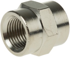 0902 00 10, LF3000 Series Straight Threaded Adaptor, G 1/8 Female to G 1/8 Female, Threaded Connection Style
