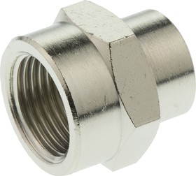 Фото 1/2 0902 13 17, LF3000 Series Straight Threaded Adaptor, G 1/4 Female to G 3/8 Female, Threaded Connection Style