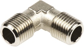 Фото 1/2 0914 00 13, 0914 Series Elbow Threaded Adaptor, R 1/4 Male to R 1/4 Male, Threaded Connection Style