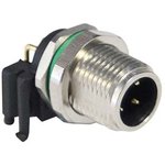 Circular Connector, 4 Contacts, Panel Mount, M12 Connector, Socket, Male, IP67 ...