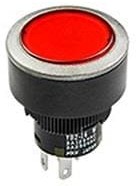 YB215CWCPW01-N-P, Pushbutton Switches SPDT ON (ON), Round Chrome, 3A@125VAC,QC