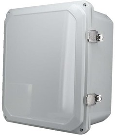 DPH-28714, Enclosures, Boxes, & Cases Gray hinged cover IP68 N6P PC Enlc with Adj. panel height (13.2 x 11.2 x 7.7)