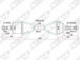 PG-5-02, Привод в сборе FR LH PEUGEOT BOXER III 06-/CITROEN JUMPER III 06-/FIAT DUCATO III 06-