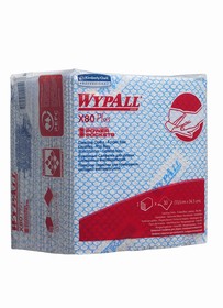 Фото 1/9 19139, WypAll Blue Cloths for Industrial Cleaning, Dry Use, Quarter Fold of 30, 350 x 340mm, Repeat Use