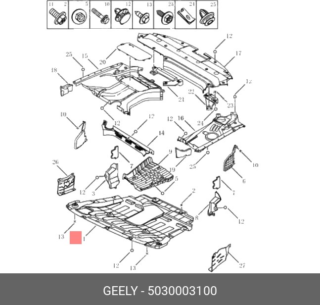 Защиты двигателя и КПП Geely